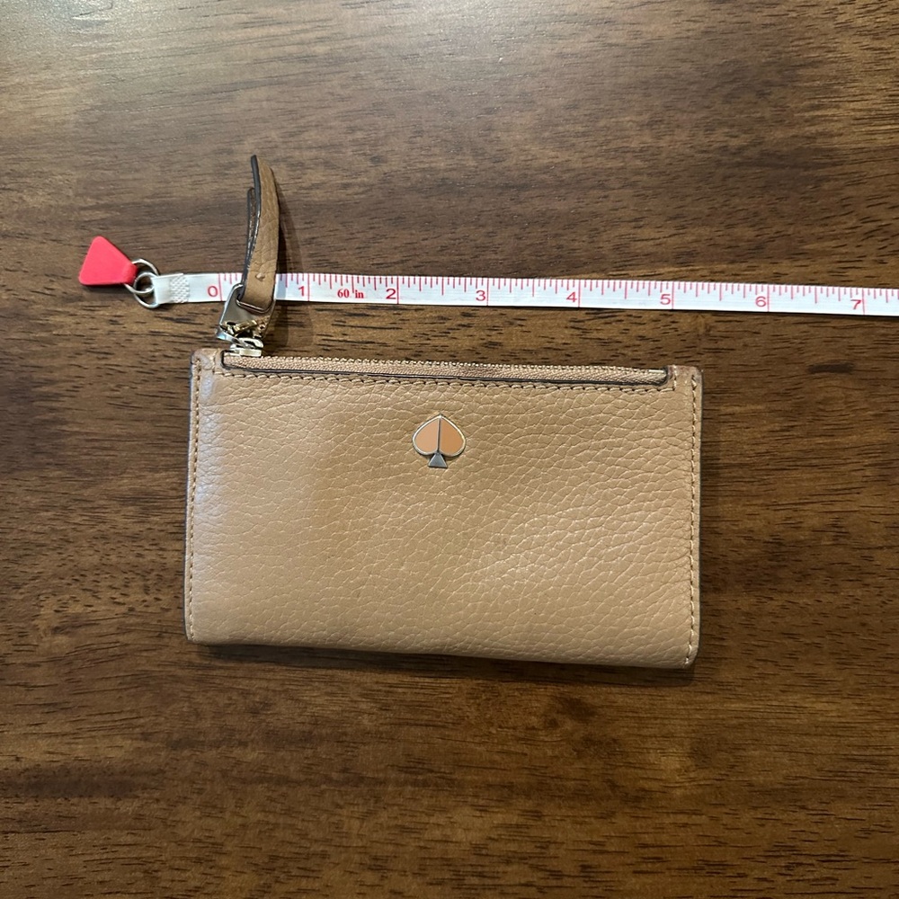 Kate Spade Leila Small Slim Bifold Wallet in Tan
